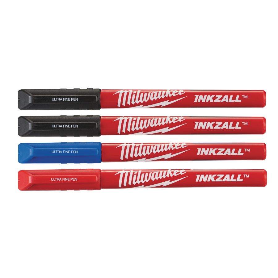 INKZALL Fineliner 2x schwarz, rot, blau - 4 Stück